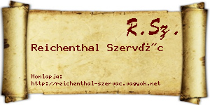 Reichenthal Szervác névjegykártya